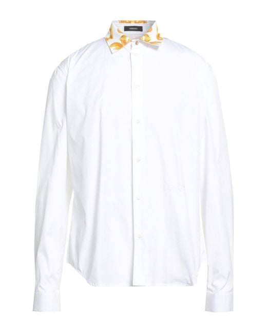 Versace White Shirt Cotton, Polyester for men
