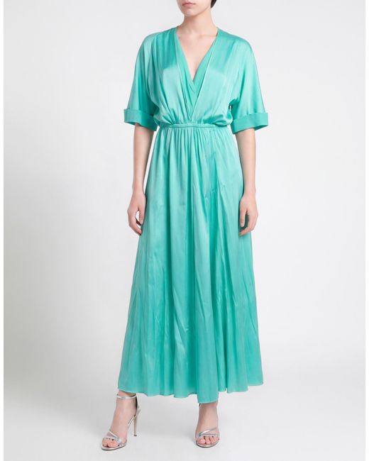 Forte_forte Green Maxi Dress Silk, Elastane