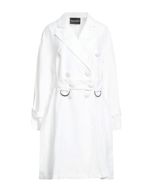 Emporio Armani White Overcoat & Trench Coat
