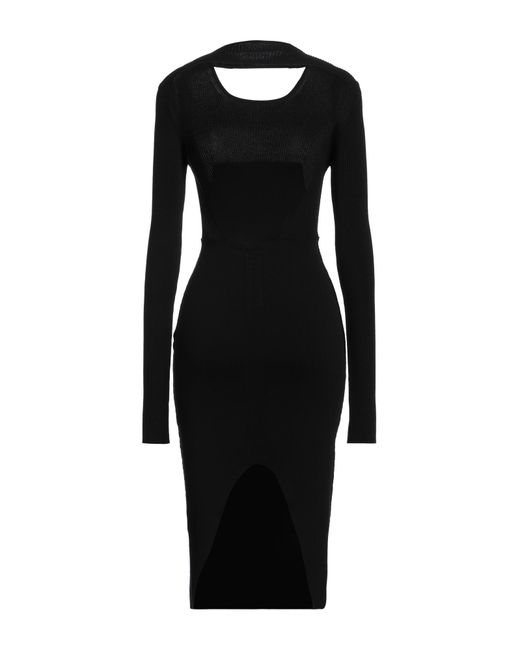 Rick Owens Black Midi Dress Viscose, Polyester, Polyamide, Elastane