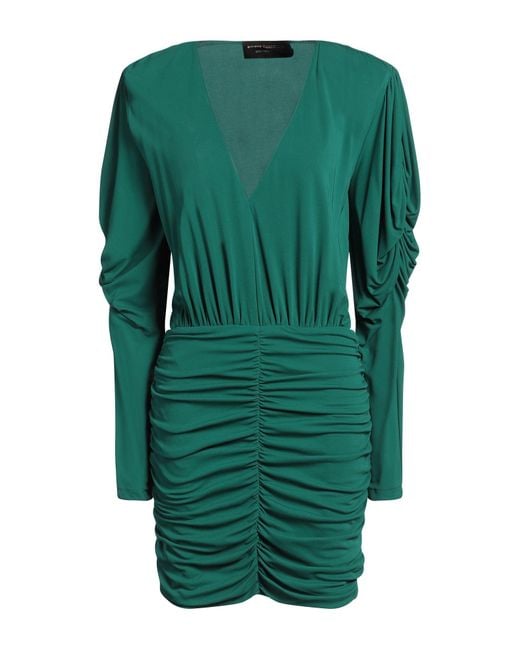 SIMONA CORSELLINI Green Mini Dress Viscose, Polyester