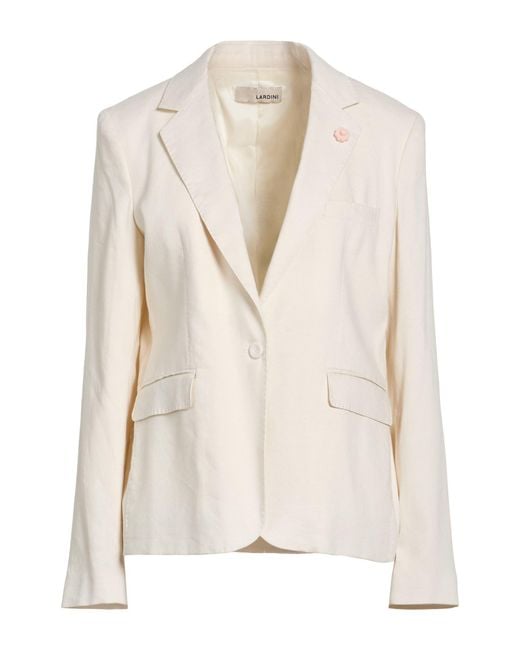 Lardini Natural Cream Blazer Linen, Viscose, Elastane