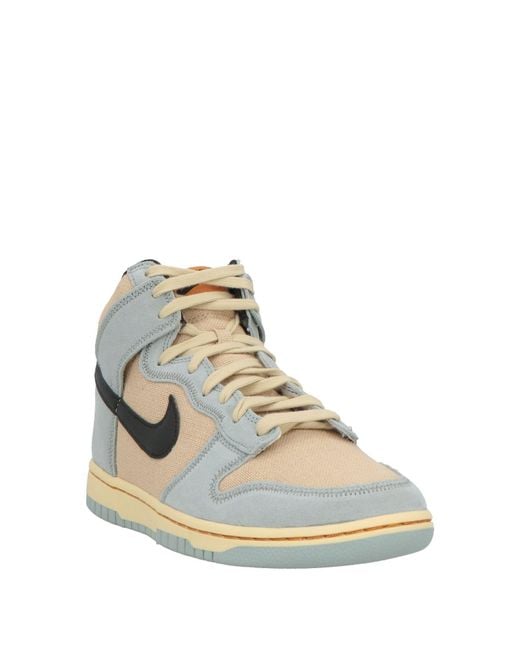 Nike White Sneakers Leather, Textile Fibers for men