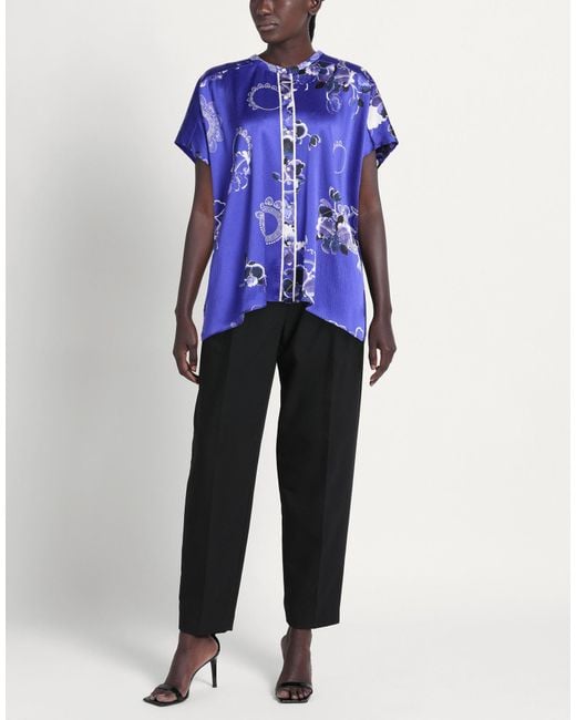 Leonard Paris Shirt Silk, Elastane in Blue | Lyst