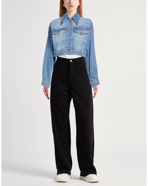 Versace Jeans Couture Blue Denim Outerwear Cotton, Elastane
