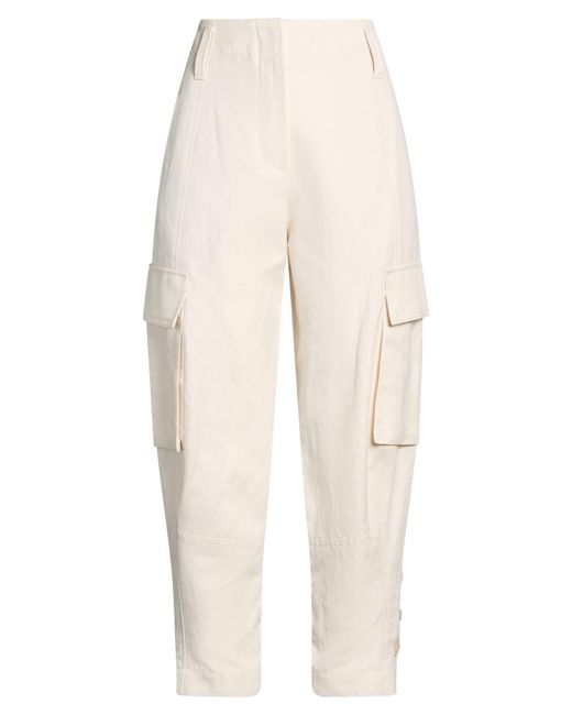 Brunello Cucinelli White Cream Pants Cotton, Linen