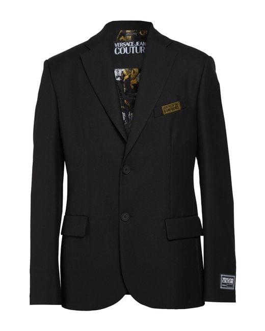 Versace Jeans Couture Black Blazer Polyester, Viscose for men