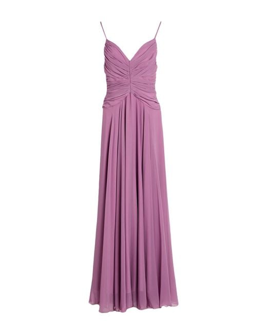 ATELIER LEGORA Purple Maxi Dress Viscose, Polyamide, Polyester