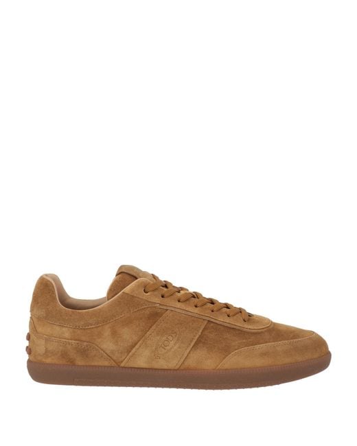 Tod's Brown Camel Sneakers Calfskin for men