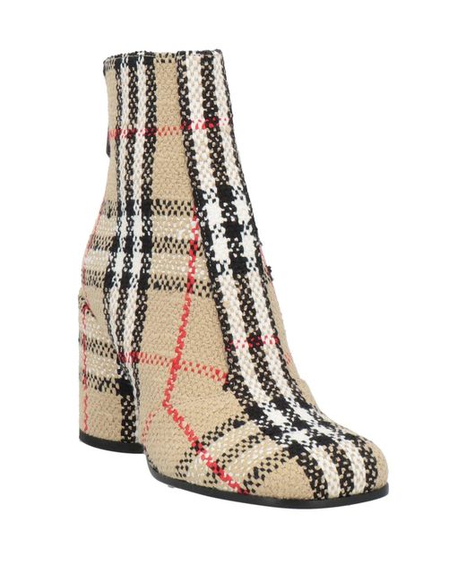 Burberry Natural Camel Ankle Boots Textile Fibers