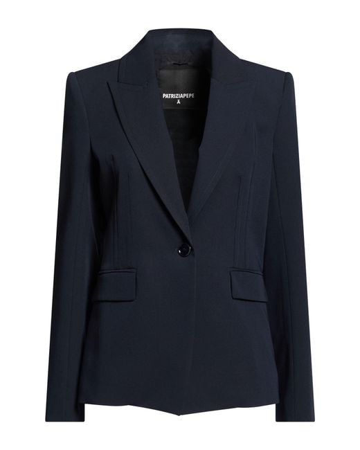 Patrizia Pepe Blue Midnight Blazer Polyester, Viscose, Elastane