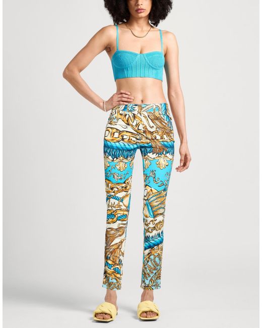 Moschino Blue Pants Cotton, Elastane