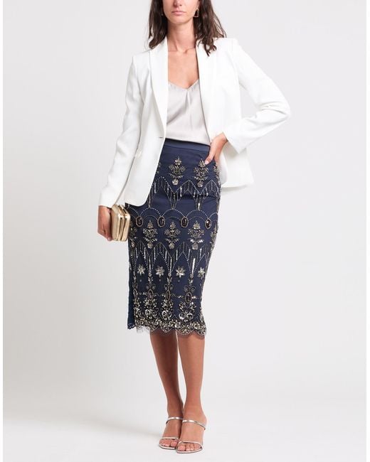 Elisabetta Franchi Blue Midi Skirt Polyester