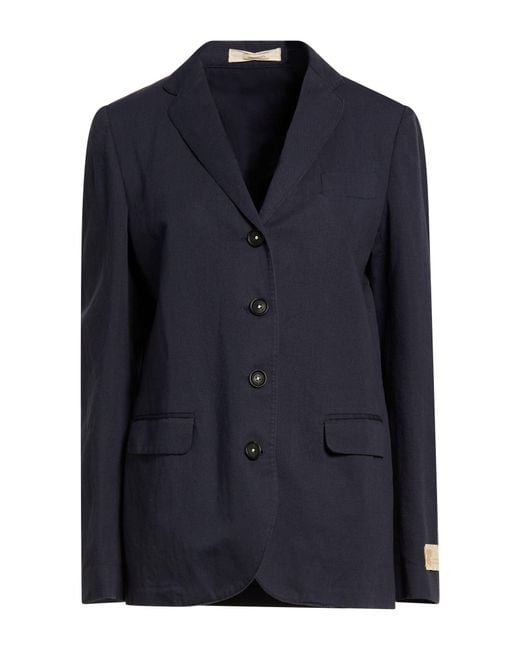 Massimo Alba Blue Blazer Cotton, Linen