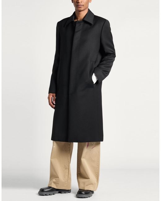 MM6 by Maison Margiela Black Coat Polyester, Virgin Wool for men