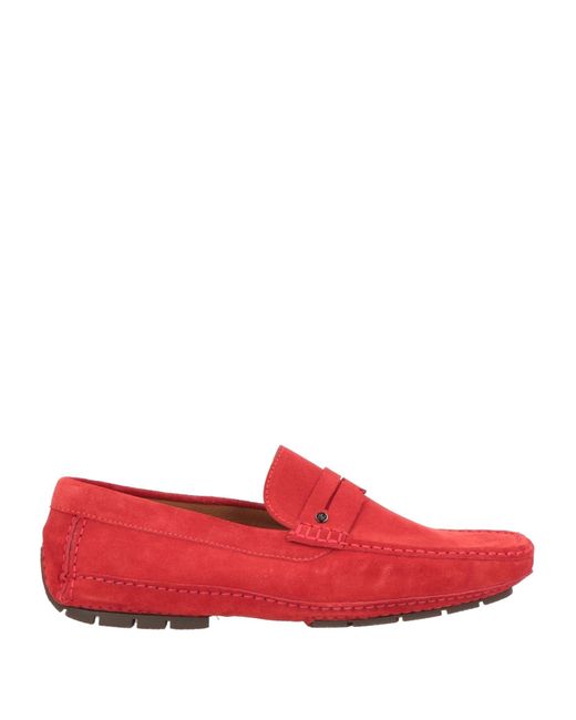 Stemar Red Loafers Leather for men