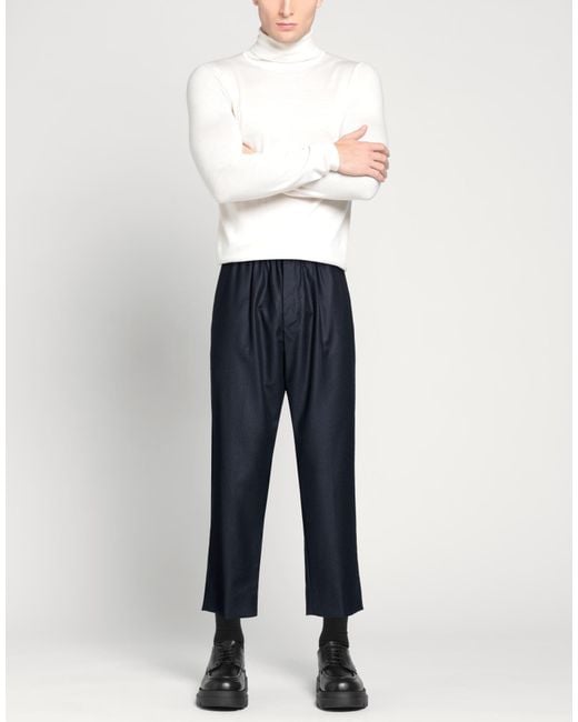 AMI Blue Midnight Pants Virgin Wool for men