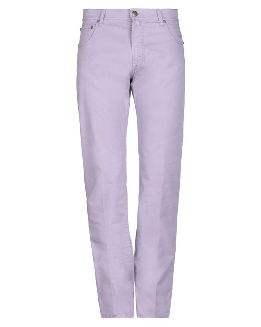 Corneliani Purple Pants Cotton, Elastane for men
