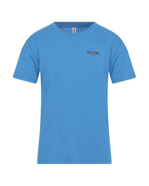 Moschino Blue T-Shirt Cotton, Elastane for men