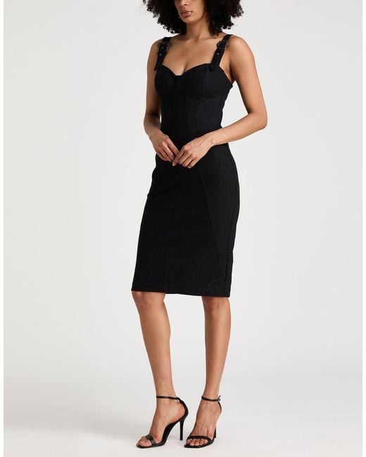 Versace Jeans Couture Black Midi Dress Viscose, Polyamide, Elastane