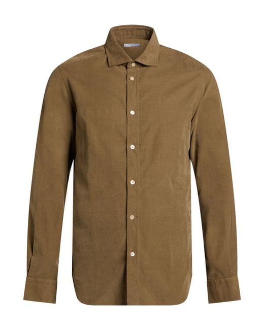 Boglioli Green Khaki Shirt Cotton for men