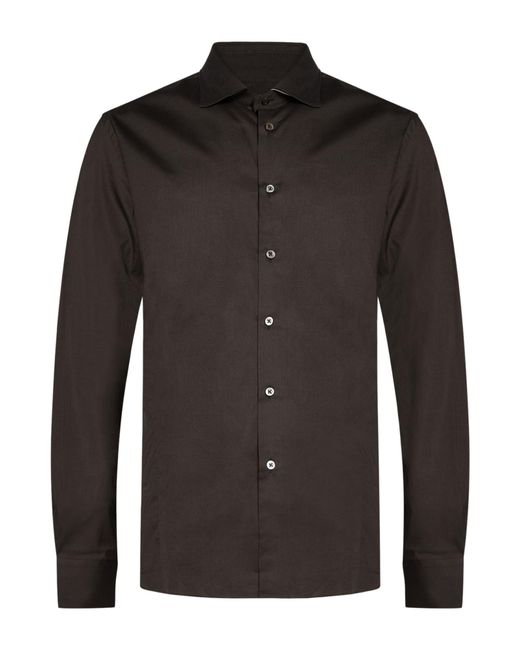Bagutta Black Shirt Cotton, Elastane for men
