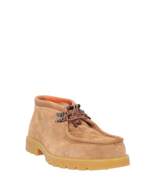 Santoni Brown Camel Ankle Boots Leather for men