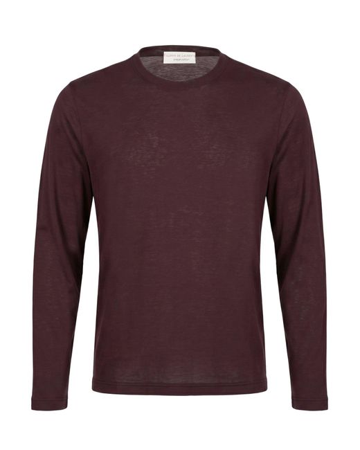 FILIPPO DE LAURENTIIS Purple Burgundy T-Shirt Cotton for men