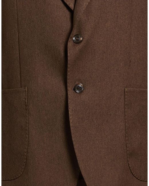Exte Brown Blazer Polyester, Viscose for men