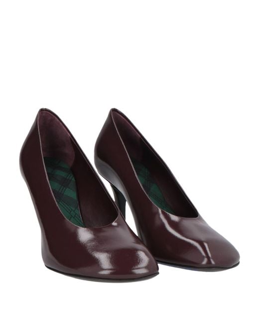 Burberry Brown Burgundy Pumps Leather