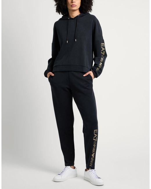 EA7 Black Tracksuit Polyester, Modal, Elastane