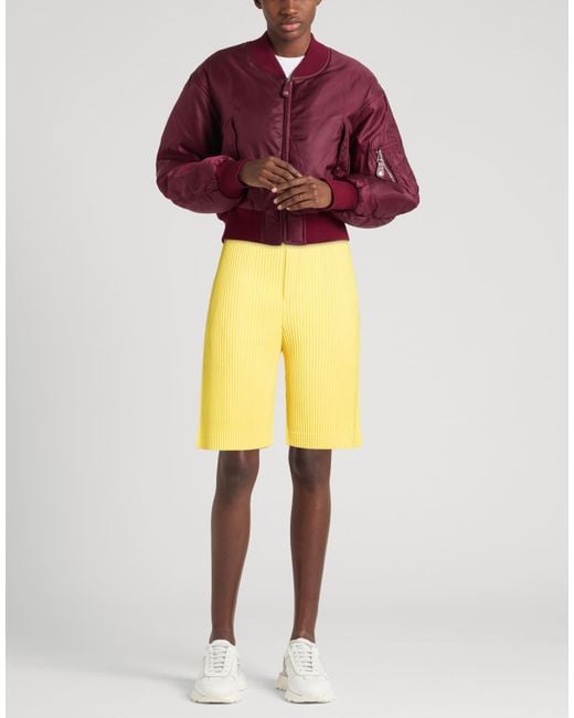 Issey Miyake Yellow Shorts & Bermuda Shorts Polyester