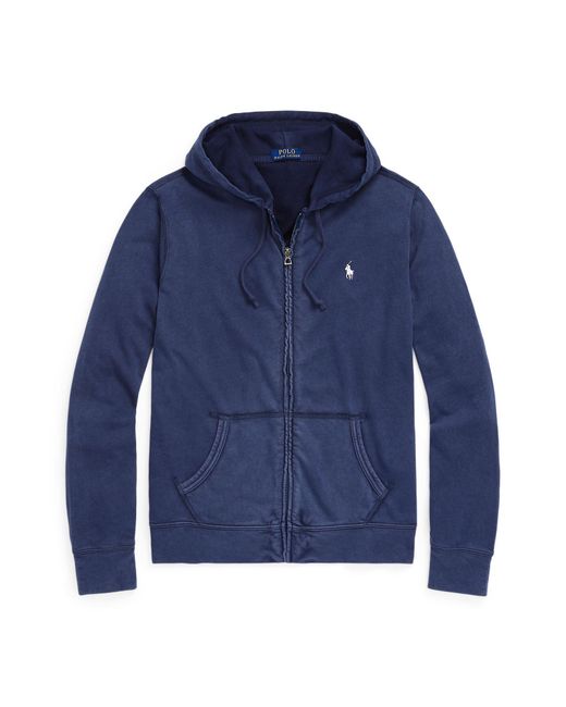 Polo Ralph Lauren Blue Cotton Spa Terry Hoodie for men