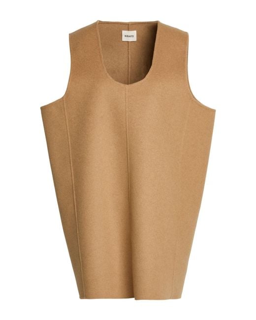 Khaite Natural Camel Mini Dress Wool