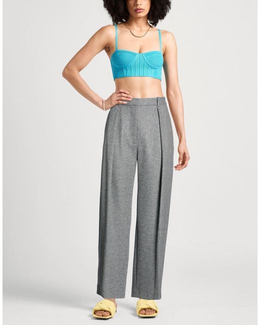 Victoria Beckham Gray Pants Wool, Cashmere