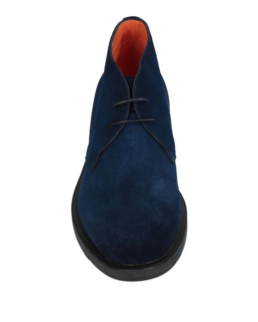 Santoni Blue Ankle Boots for men