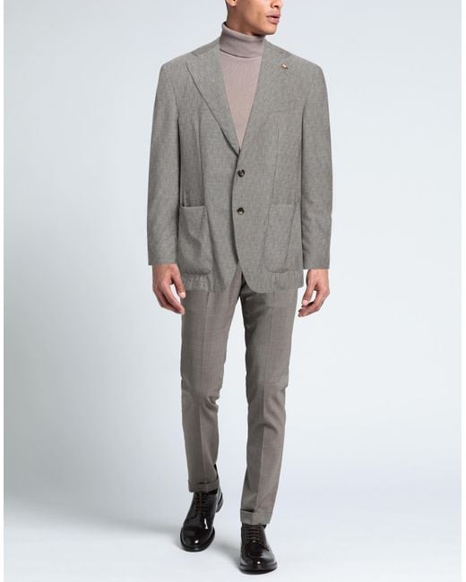 Sartoria Latorre Gray Khaki Blazer Virgin Wool for men