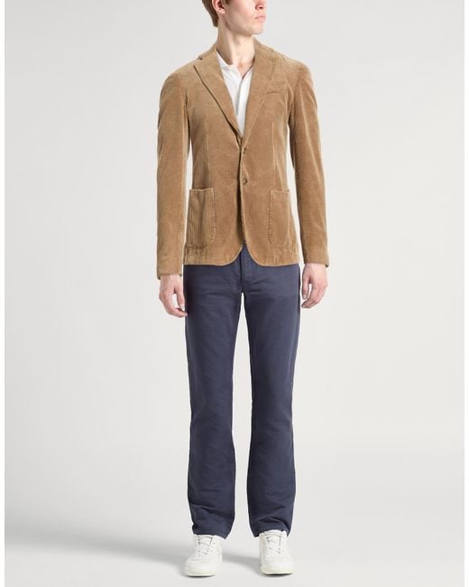 Santaniello Brown Sand Blazer Cotton for men