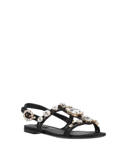 Dolce & Gabbana White Sandals Viscose, Polyamide