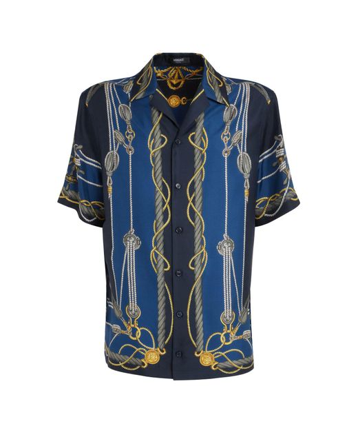 Camisa Versace de hombre de color Blue