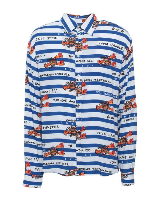 ALESSANDRO ENRIQUEZ Blue Shirt for men