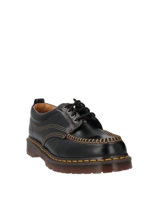 Dr. Martens Black Lowell Analine Lace-Up Shoes Leather for men
