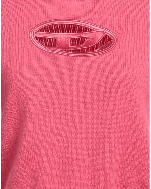 DIESEL Pink M-argaret Short-sleeve Jumper With Cut-out Logo