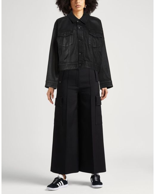 7 For All Mankind Black Denim Outerwear Cotton, Elastane