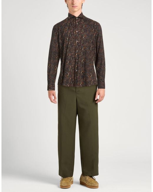 Daniele Alessandrini Brown Shirt Cotton, Elastane for men