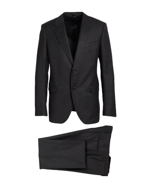 Lanvin Black Suit Virgin Wool, Cashmere for men