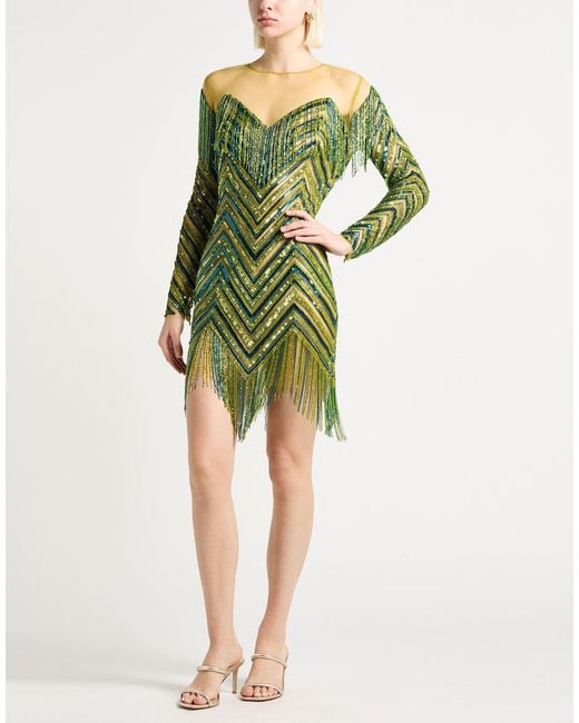 Elisabetta Franchi Green Mini Dress Polyamide