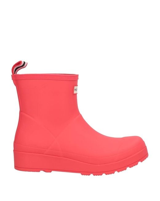Hunter Pink Ankle Boots