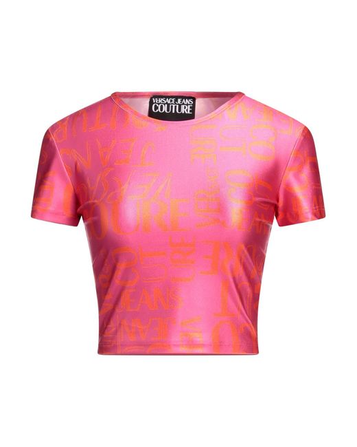 Versace Pink T-Shirt Polyester, Elastane