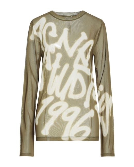 Acne Green Military Top Polyester, Elastane